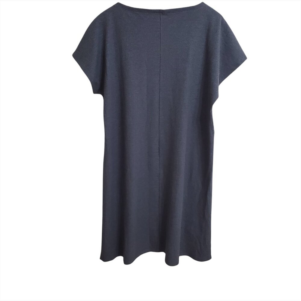 Eileen Fisher Women Ribed Knit Tunic Mini Dress M Boat Neck Stretch Shor… - Picture 5 of 11